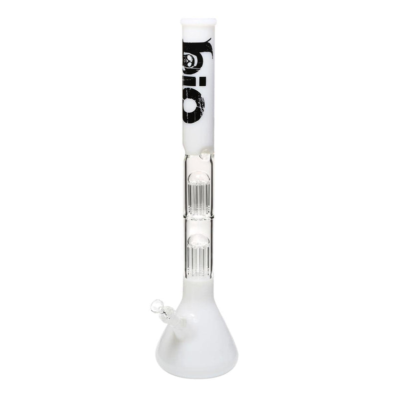 Bio Glass Glass Bong 22" BIO Double Tree Beaker Water Pipe - White