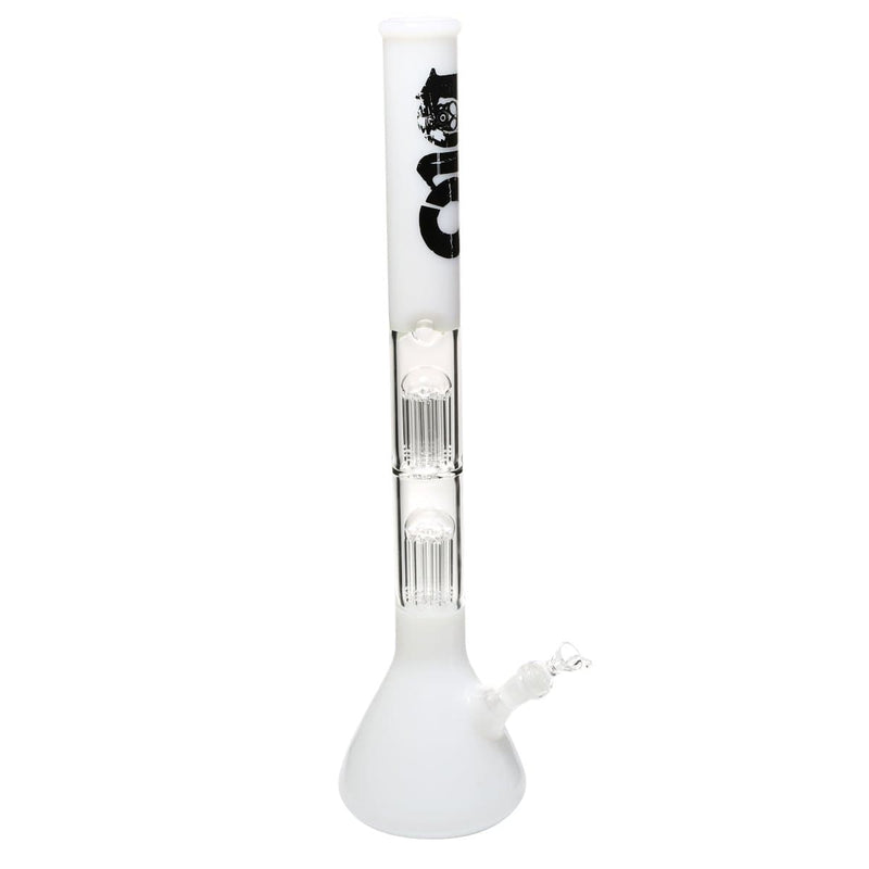 Bio Glass Glass Bong 22" BIO Double Tree Beaker Water Pipe - White