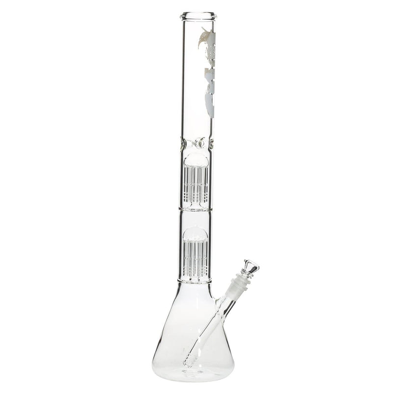 Bio Glass Glass Bong 22" BIO Double Tree Beaker Water Pipe - White Logo