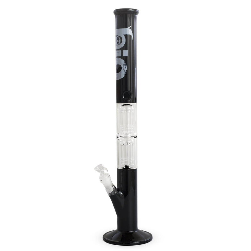 Bio Glass Glass Bong 22" BIO Double Tree Straight Water Pipe - Black