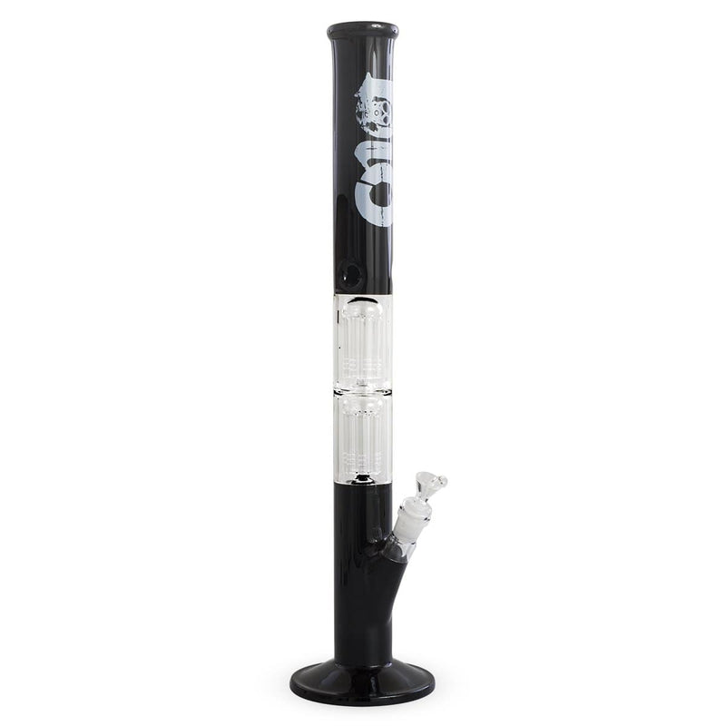 Bio Glass Glass Bong 22" BIO Double Tree Straight Water Pipe - Black