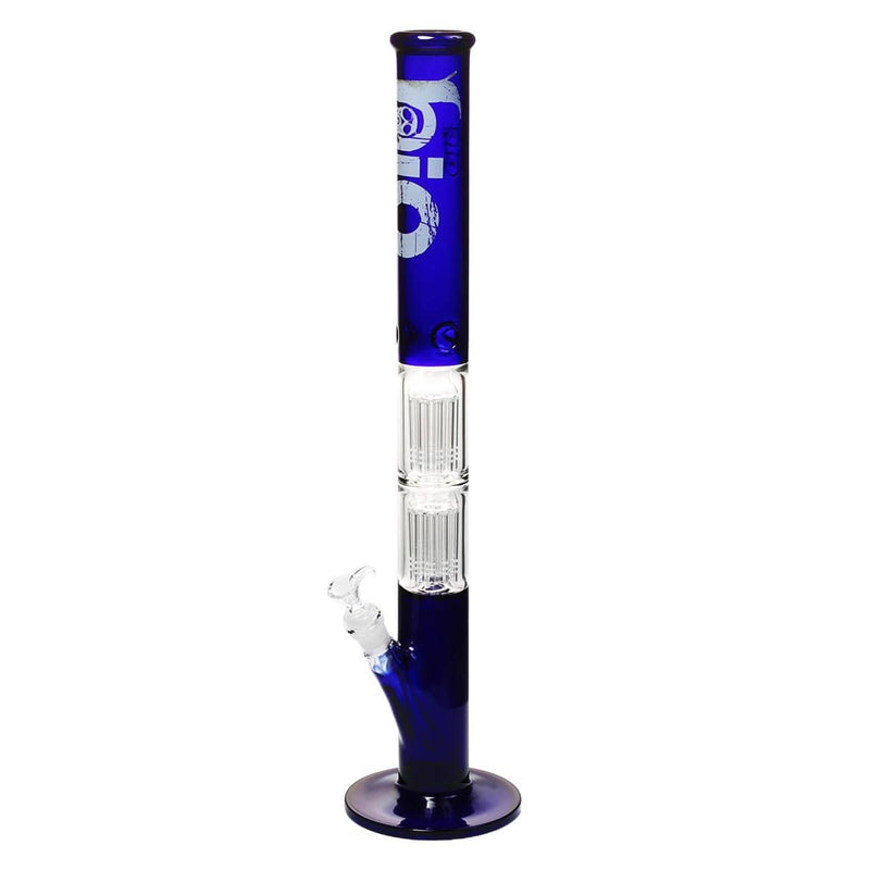 Bio Glass Glass Bong 22" BIO Double Tree Straight Water Pipe - Blue