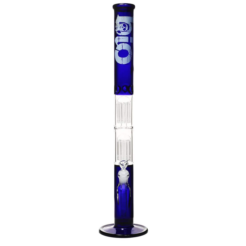 Bio Glass Glass Bong 22" BIO Double Tree Straight Water Pipe - Blue