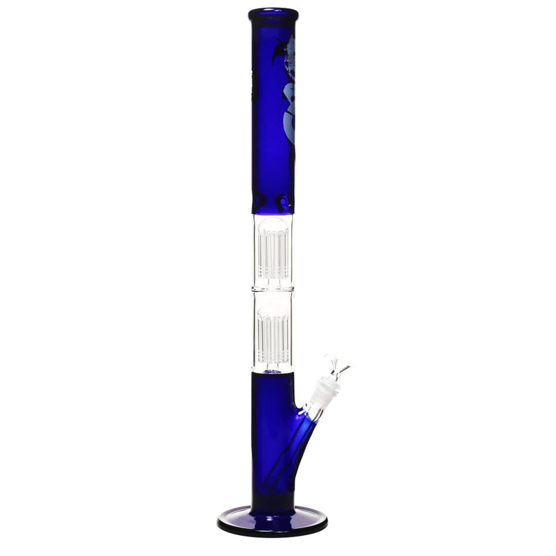 Bio Glass Glass Bong 22" BIO Double Tree Straight Water Pipe - Blue