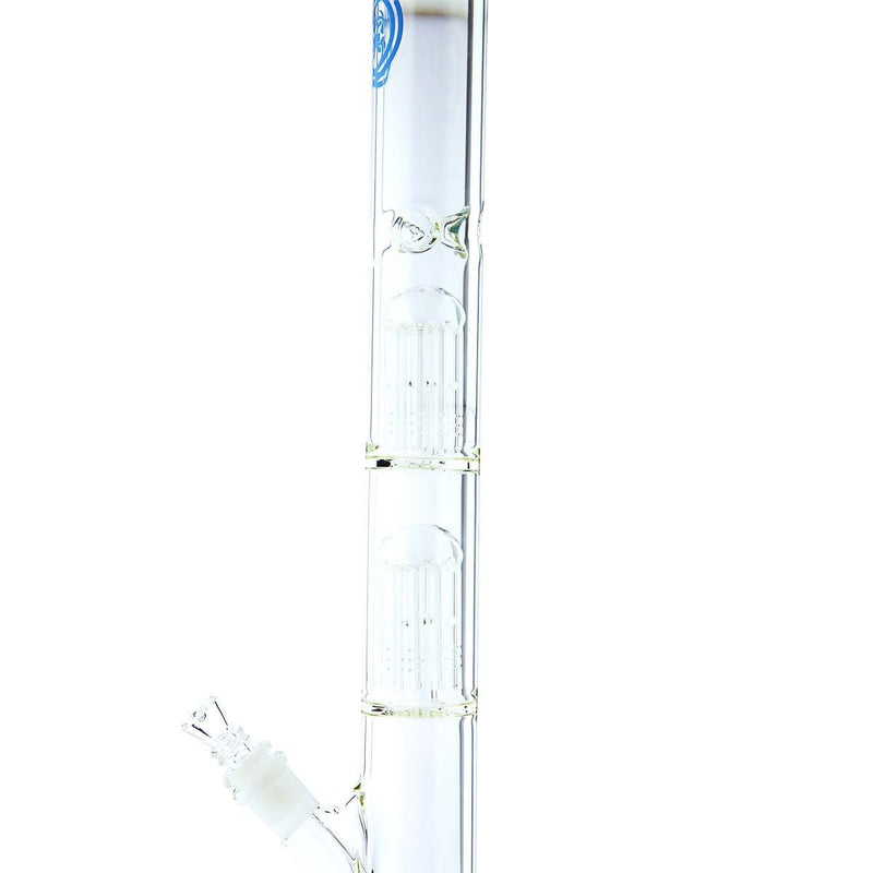 Bio Glass Glass Bong 22" BIO Double Tree Straight Water Pipe - Blue Logo