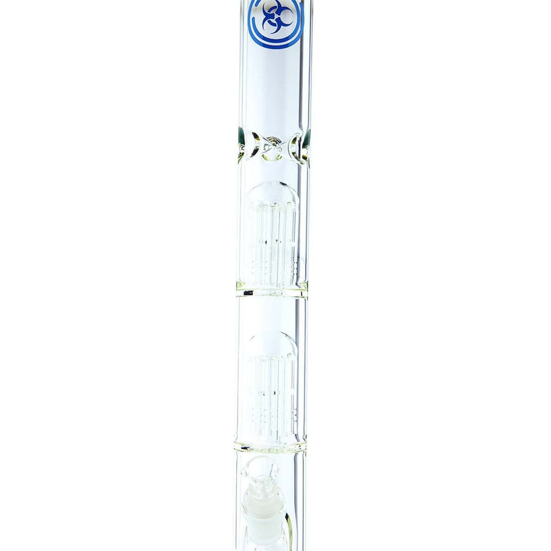 Bio Glass Glass Bong 22" BIO Double Tree Straight Water Pipe - Blue Logo