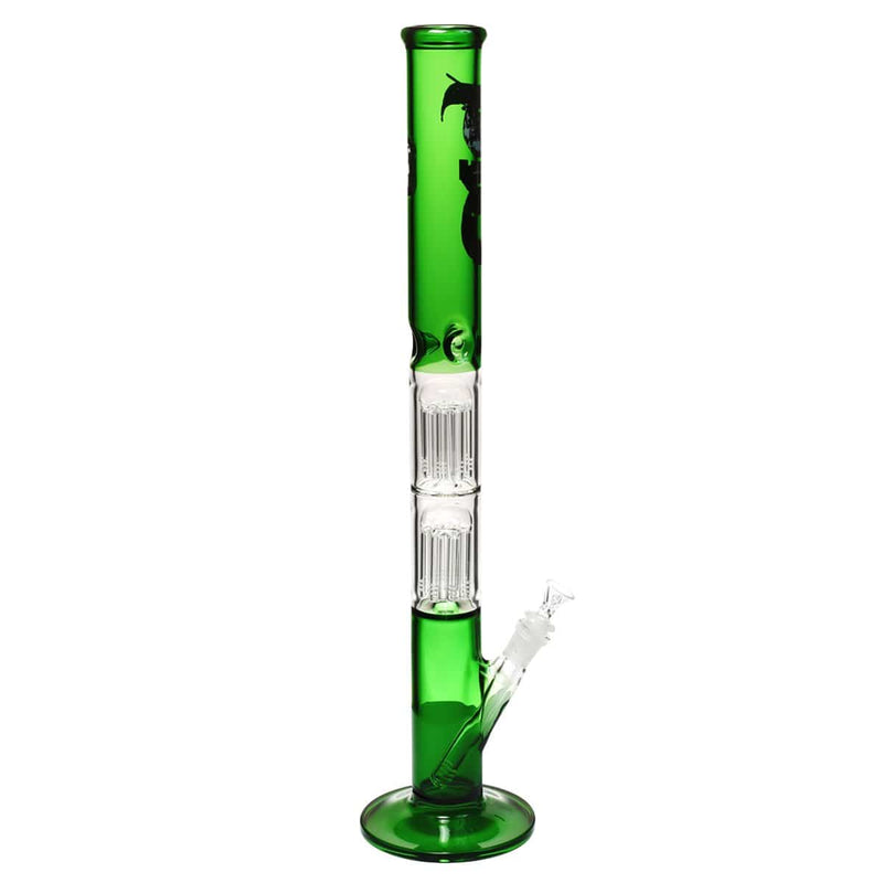 Bio Glass Glass Bong 22" BIO Double Tree Straight Water Pipe - Green