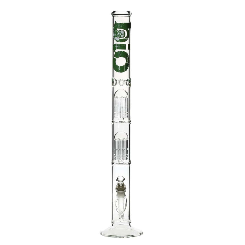 Bio Glass Glass Bong 22" BIO Double Tree Straight Water Pipe - Green Logo