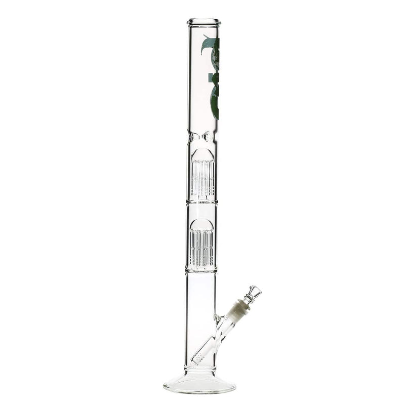 Bio Glass Glass Bong 22" BIO Double Tree Straight Water Pipe - Green Logo