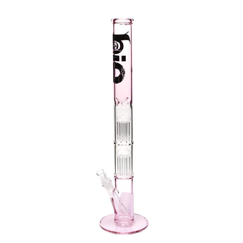 Bio Glass Glass Bong 22" BIO Double Tree Straight Water Pipe - Pink