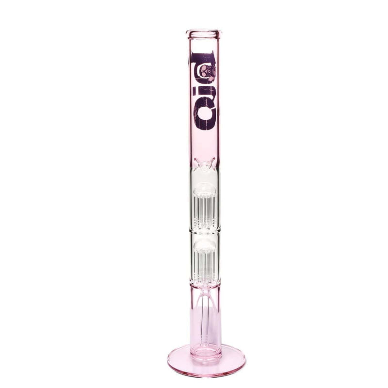 Bio Glass Glass Bong 22" BIO Double Tree Straight Water Pipe - Pink