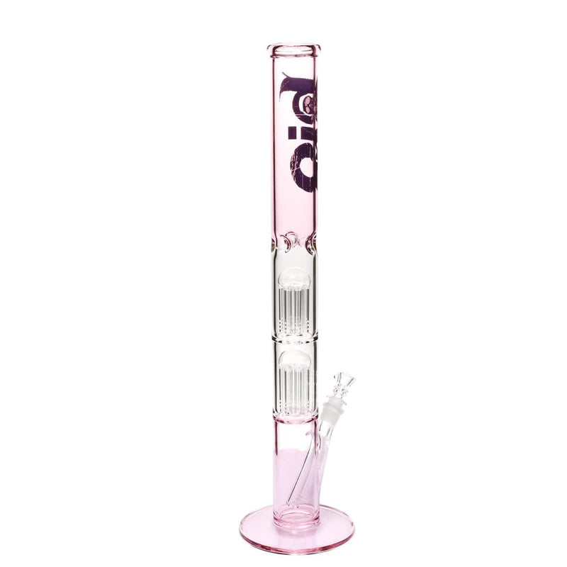 Bio Glass Glass Bong 22" BIO Double Tree Straight Water Pipe - Pink