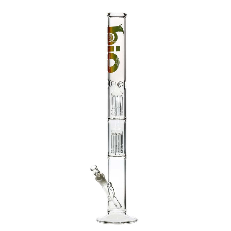 Bio Glass Glass Bong 22" BIO Double Tree Straight Water Pipe - Rasta Logo