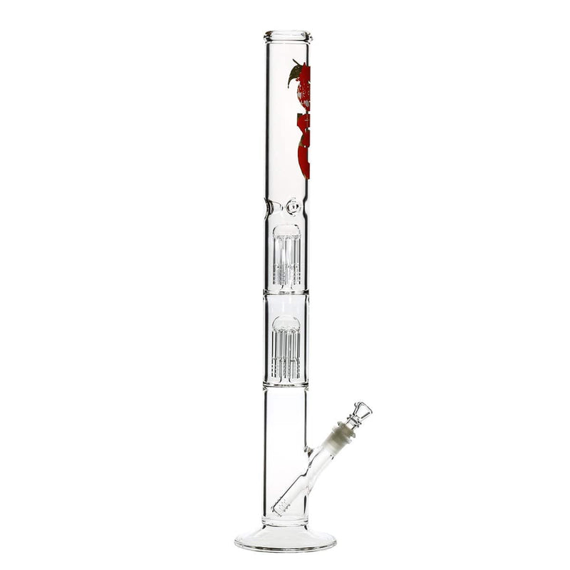 Bio Glass Glass Bong 22" BIO Double Tree Straight Water Pipe - Rasta Logo