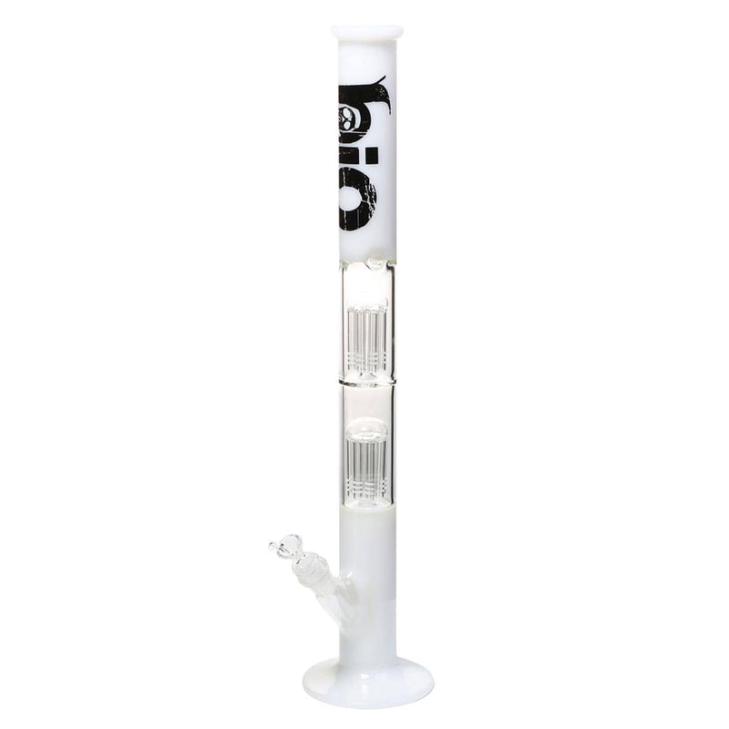 Bio Glass Glass Bong 22" BIO Double Tree Straight Water Pipe - White