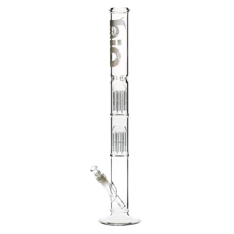 Bio Glass Glass Bong 22" BIO Double Tree Straight Water Pipe - White Logo