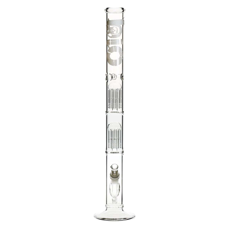 Bio Glass Glass Bong 22" BIO Double Tree Straight Water Pipe - White Logo