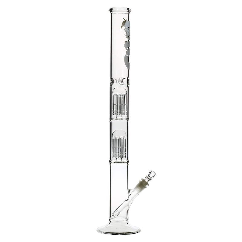 Bio Glass Glass Bong 22" BIO Double Tree Straight Water Pipe - White Logo