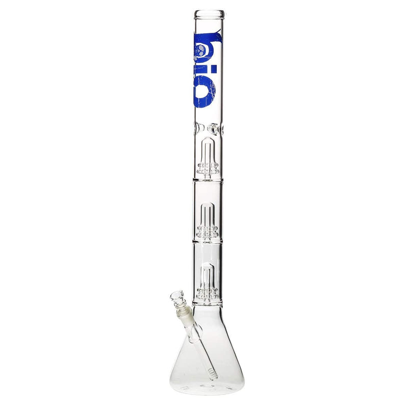 Bio Glass Glass Bong 26" BIO Triple Showerhead Beaker Water Pipe - Blue Logo