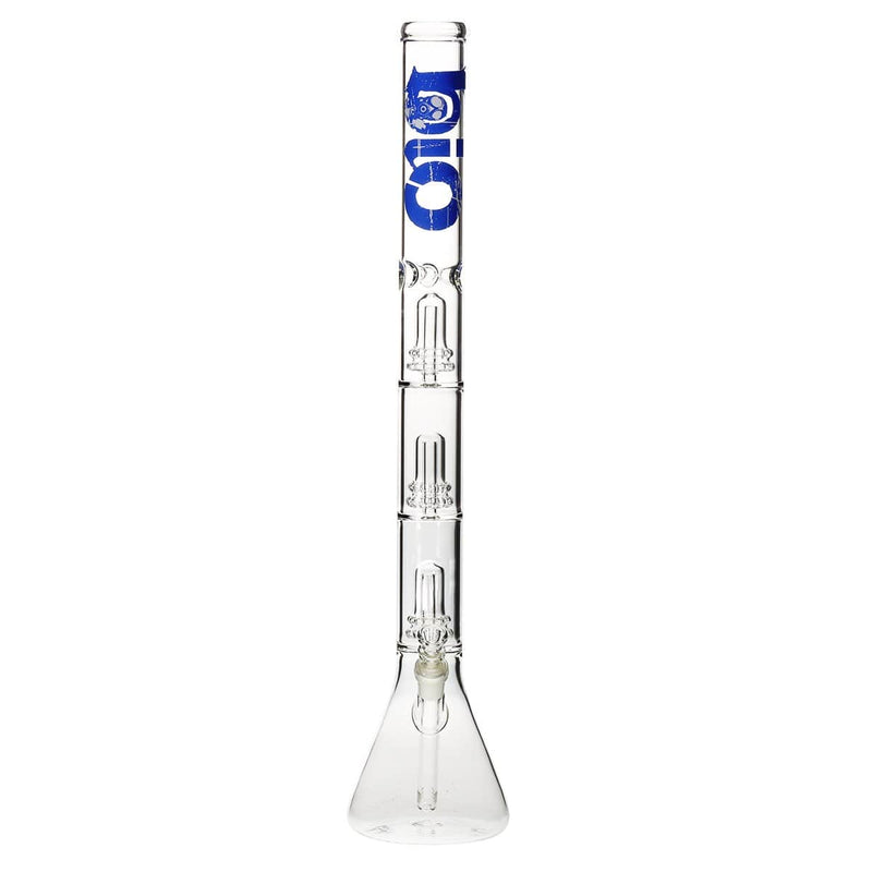 Bio Glass Glass Bong 26" BIO Triple Showerhead Beaker Water Pipe - Blue Logo