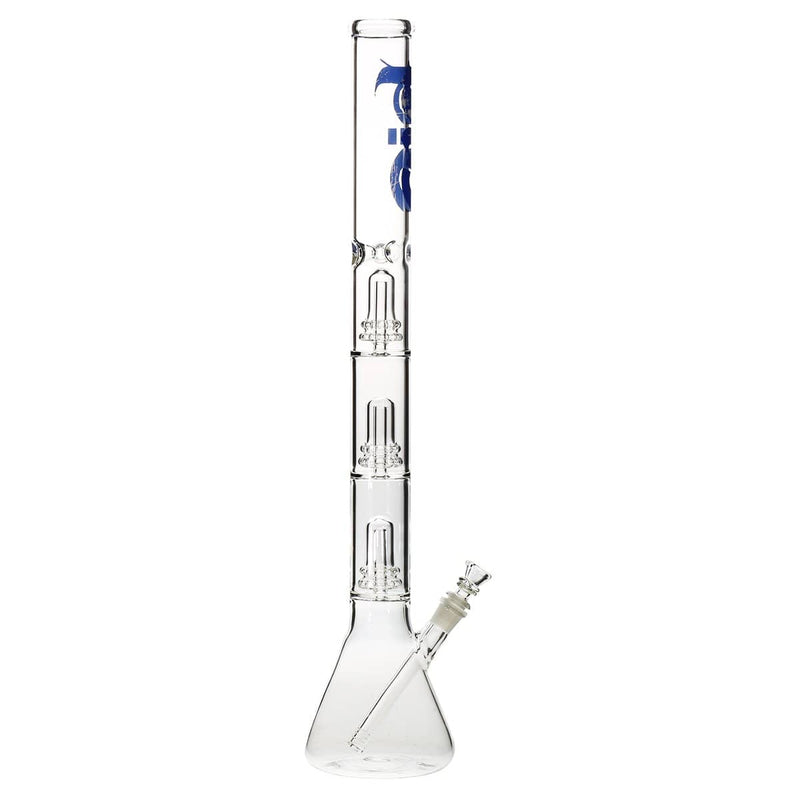 Bio Glass Glass Bong 26" BIO Triple Showerhead Beaker Water Pipe - Blue Logo