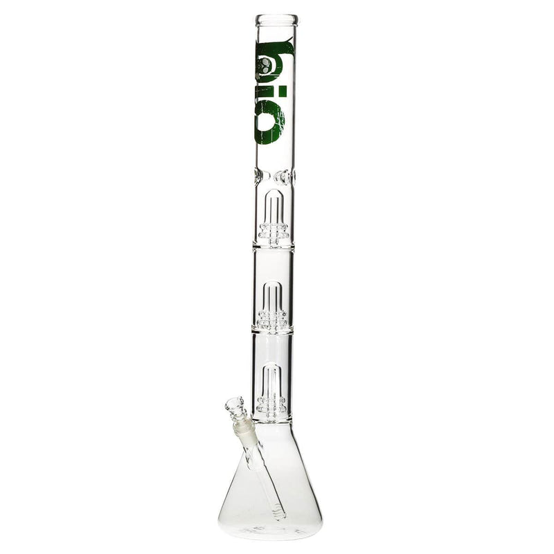 Bio Glass Glass Bong 26" BIO Triple Showerhead Beaker Water Pipe - Green Logo