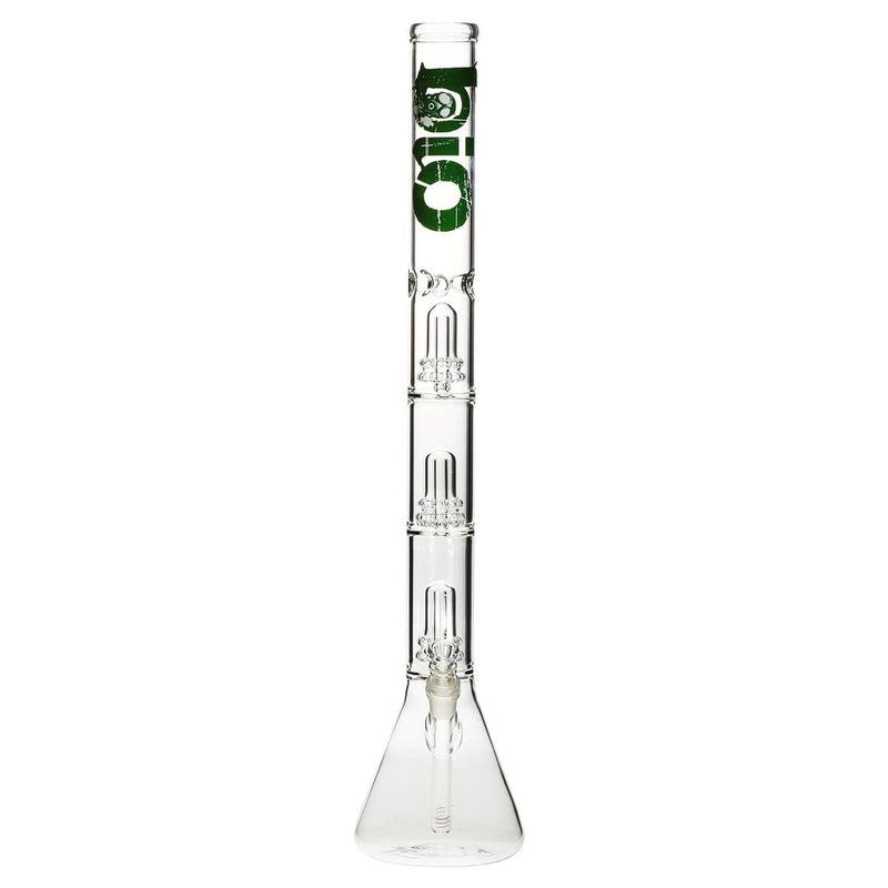 Bio Glass Glass Bong 26" BIO Triple Showerhead Beaker Water Pipe - Green Logo