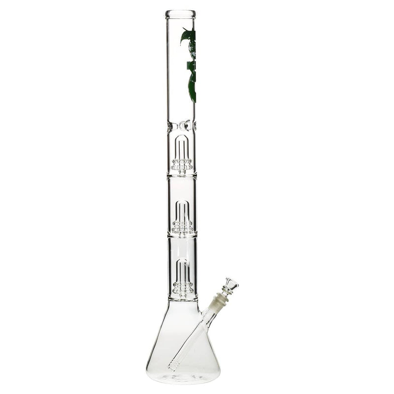 Bio Glass Glass Bong 26" BIO Triple Showerhead Beaker Water Pipe - Green Logo