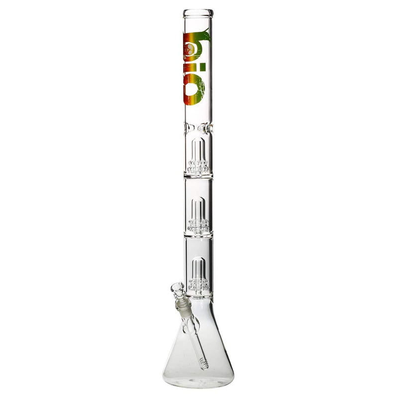 Bio Glass Glass Bong 26" BIO Triple Showerhead Beaker Water Pipe - Rasta Logo