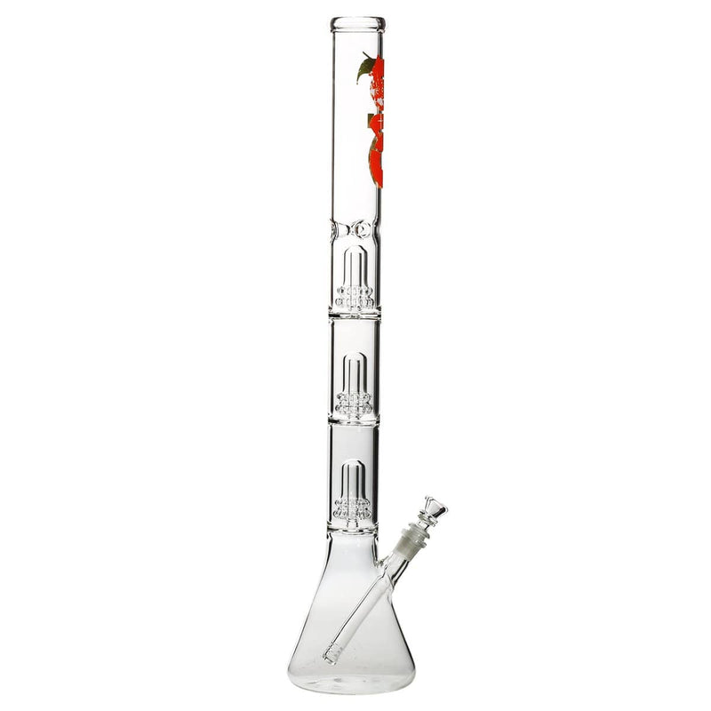 Bio Glass Glass Bong 26" BIO Triple Showerhead Beaker Water Pipe - Rasta Logo