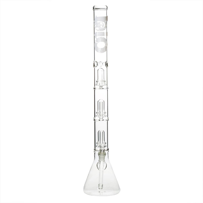 Bio Glass Glass Bong 26" BIO Triple Showerhead Beaker Water Pipe - White Logo