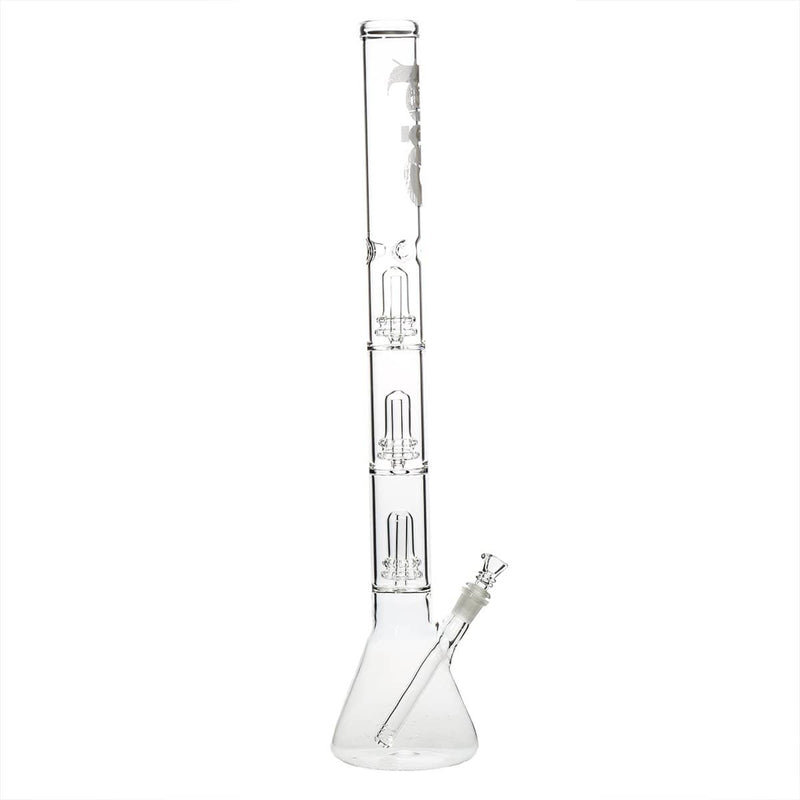 Bio Glass Glass Bong 26" BIO Triple Showerhead Beaker Water Pipe - White Logo