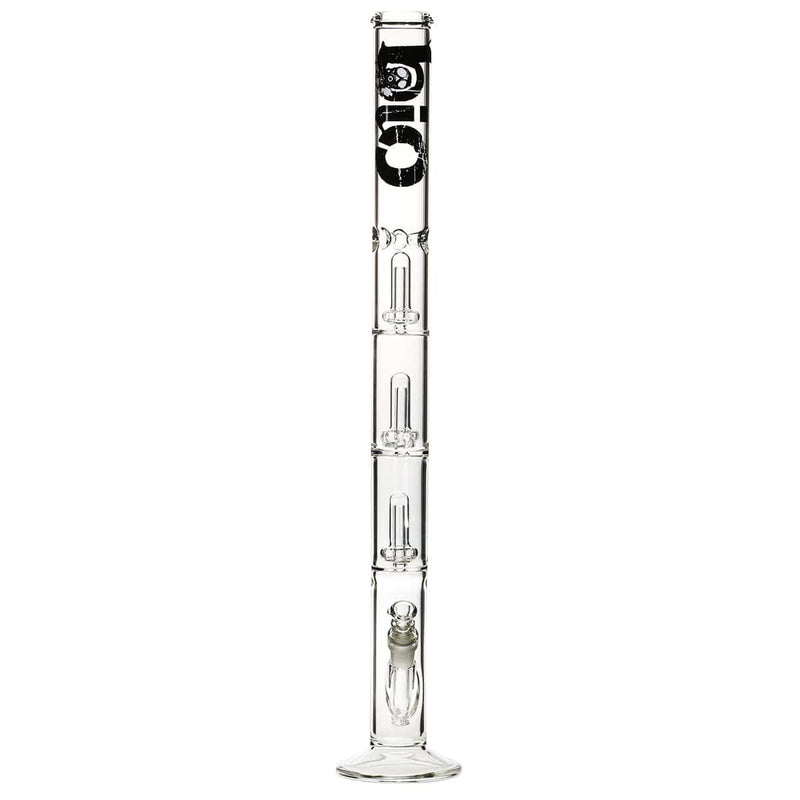 Bio Glass Glass Bong 26" BIO Triple Showerhead Straight Water Pipe - Black Logo