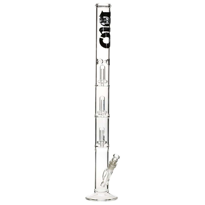 Bio Glass Glass Bong 26" BIO Triple Showerhead Straight Water Pipe - Black Logo