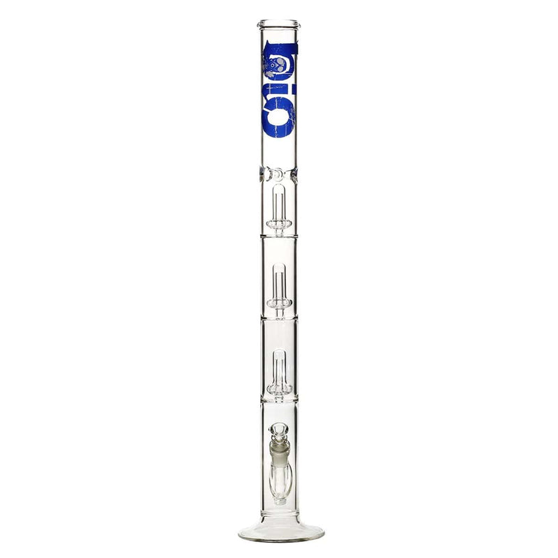 Bio Glass Glass Bong 26" BIO Triple Showerhead Straight Water Pipe - Blue Logo