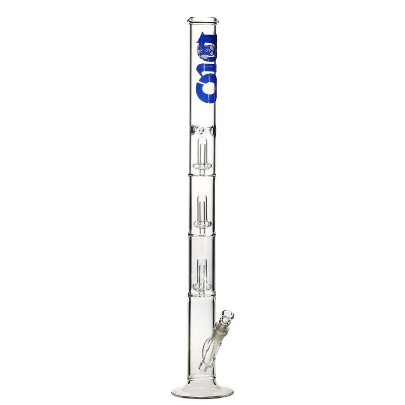 Bio Glass Glass Bong 26" BIO Triple Showerhead Straight Water Pipe - Blue Logo