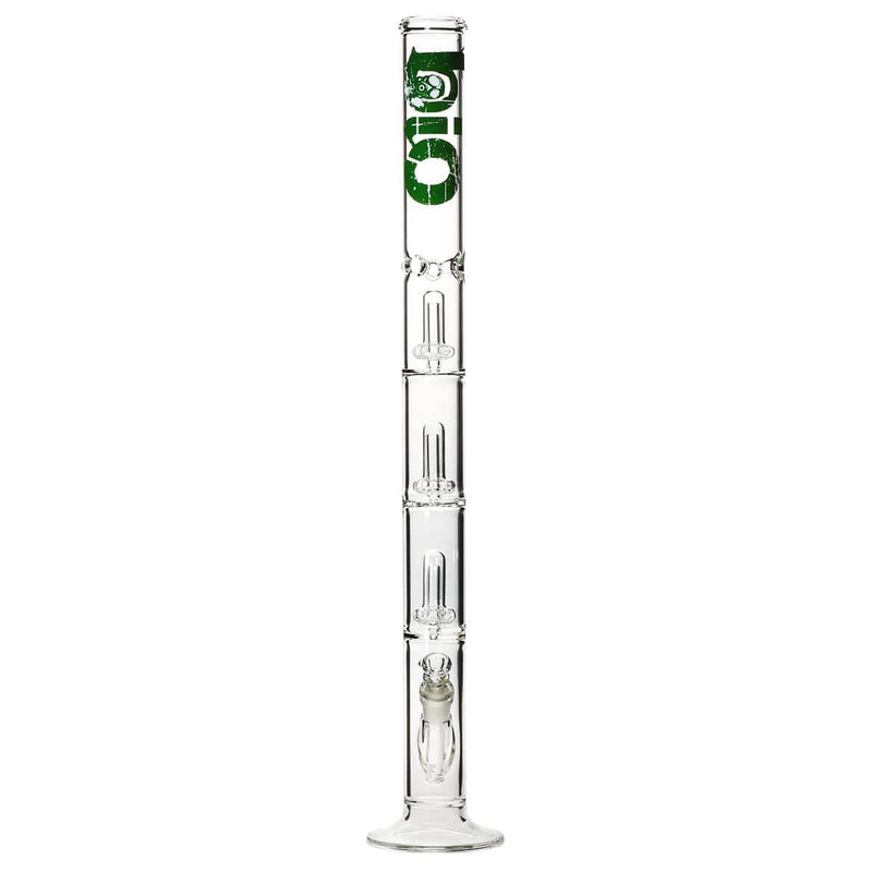 Bio Glass Glass Bong 26" BIO Triple Showerhead Straight Water Pipe - Green Logo