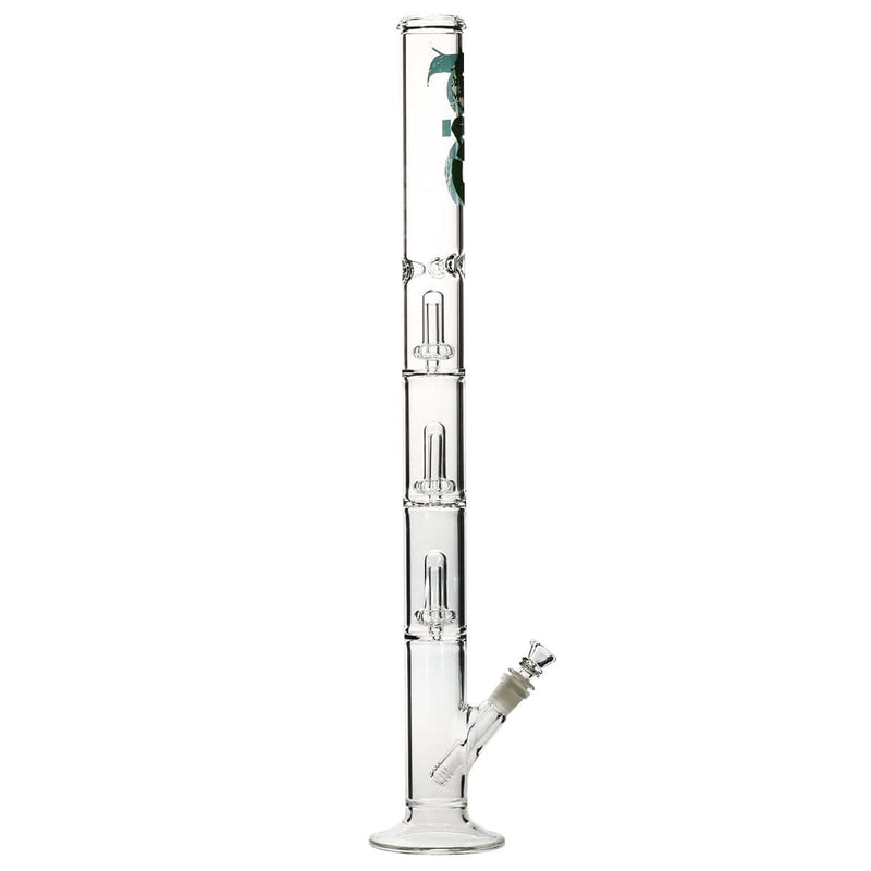 Bio Glass Glass Bong 26" BIO Triple Showerhead Straight Water Pipe - Green Logo