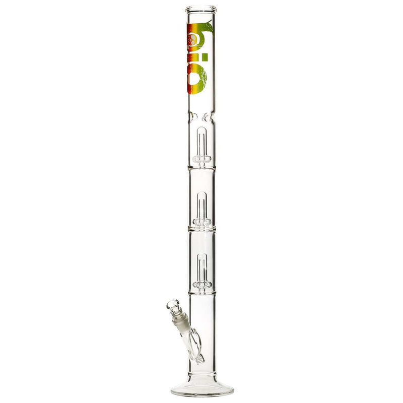 Bio Glass Glass Bong 26" BIO Triple Showerhead Straight Water Pipe - Rasta Logo