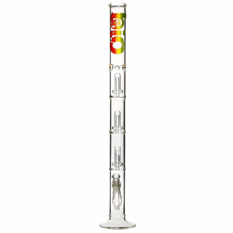 Bio Glass Glass Bong 26" BIO Triple Showerhead Straight Water Pipe - Rasta Logo