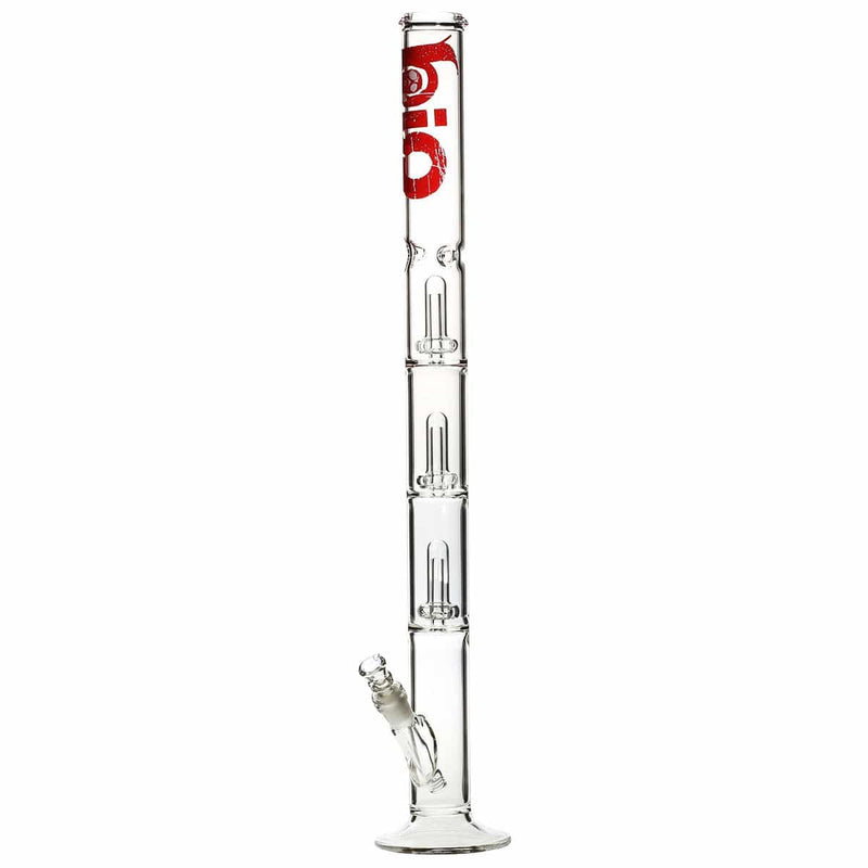 Bio Glass Glass Bong 26" BIO Triple Showerhead Straight Water Pipe - Red Logo