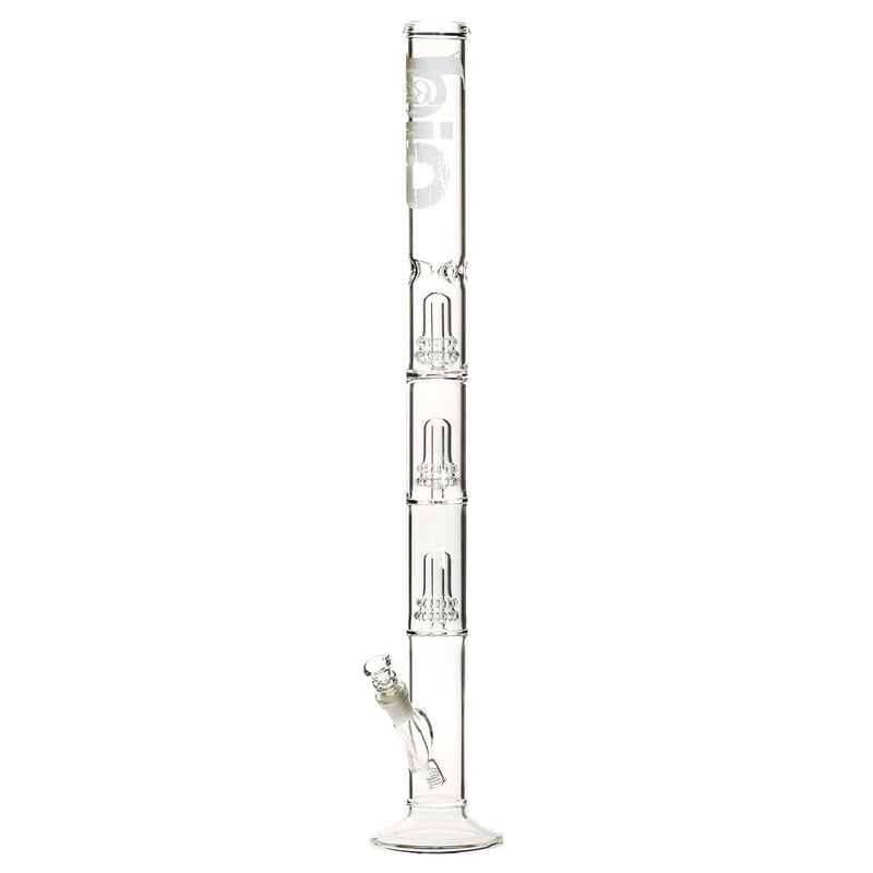 Bio Glass Glass Bong 26" BIO Triple Showerhead Straight Water Pipe - White Logo