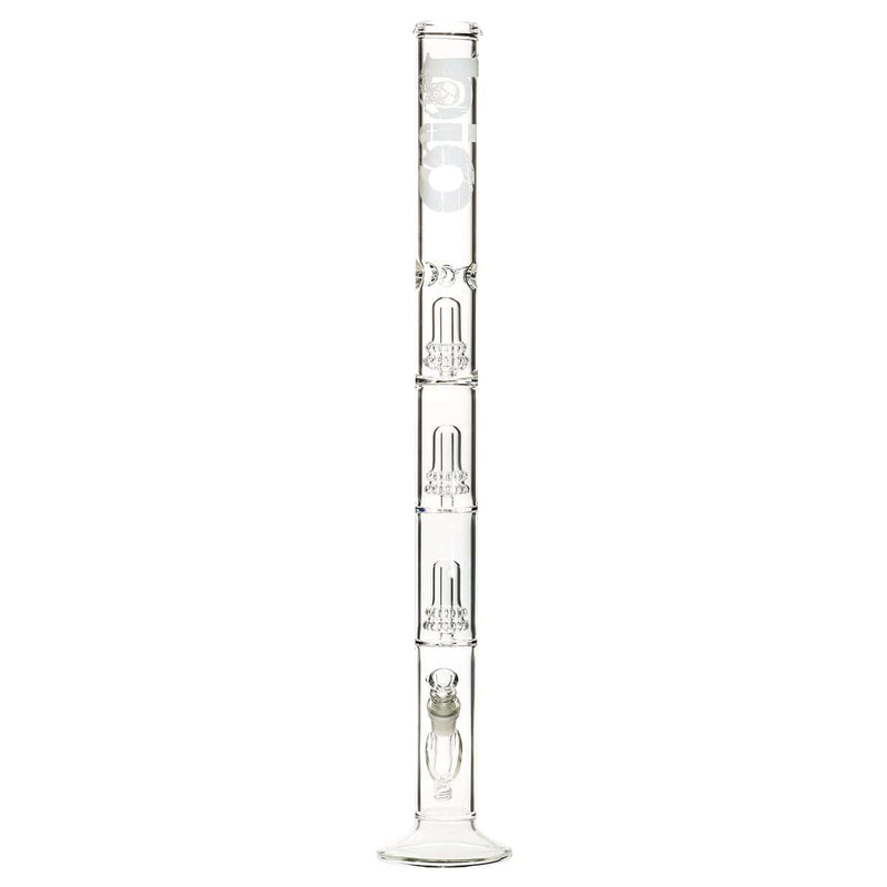 Bio Glass Glass Bong 26" BIO Triple Showerhead Straight Water Pipe - White Logo