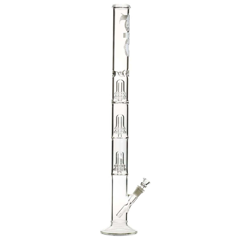 Bio Glass Glass Bong 26" BIO Triple Showerhead Straight Water Pipe - White Logo