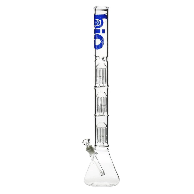 Bio Glass Glass Bong 26" BIO Triple Tree Beaker Water Pipe - Blue Logo