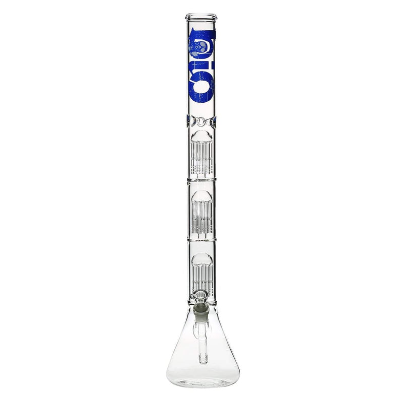 Bio Glass Glass Bong 26" BIO Triple Tree Beaker Water Pipe - Blue Logo