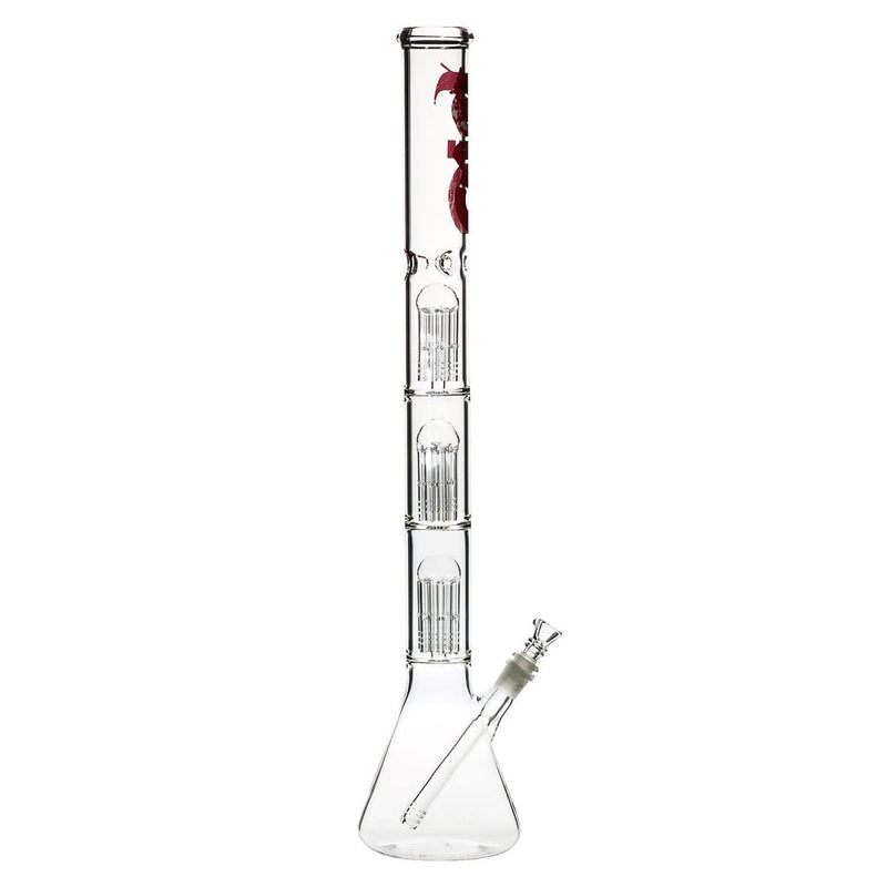 Bio Glass Glass Bong 26" BIO Triple Tree Beaker Water Pipe - Red Logo