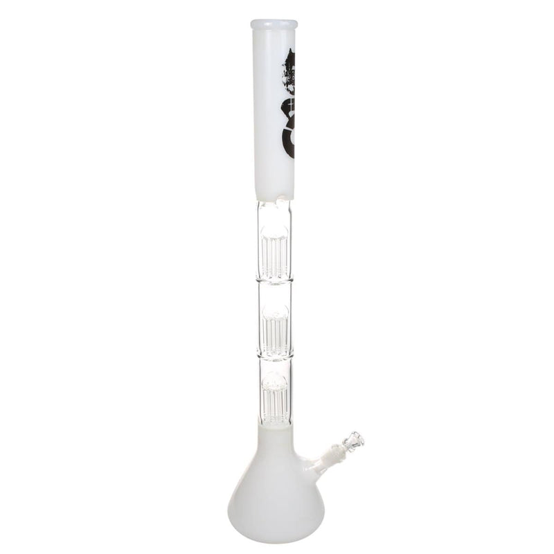 Bio Glass Glass Bong 26" BIO Triple Tree Beaker Water Pipe - White