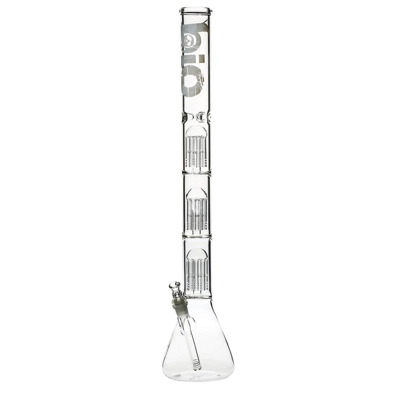 Bio Glass Glass Bong 26" BIO Triple Tree Beaker Water Pipe - White Logo