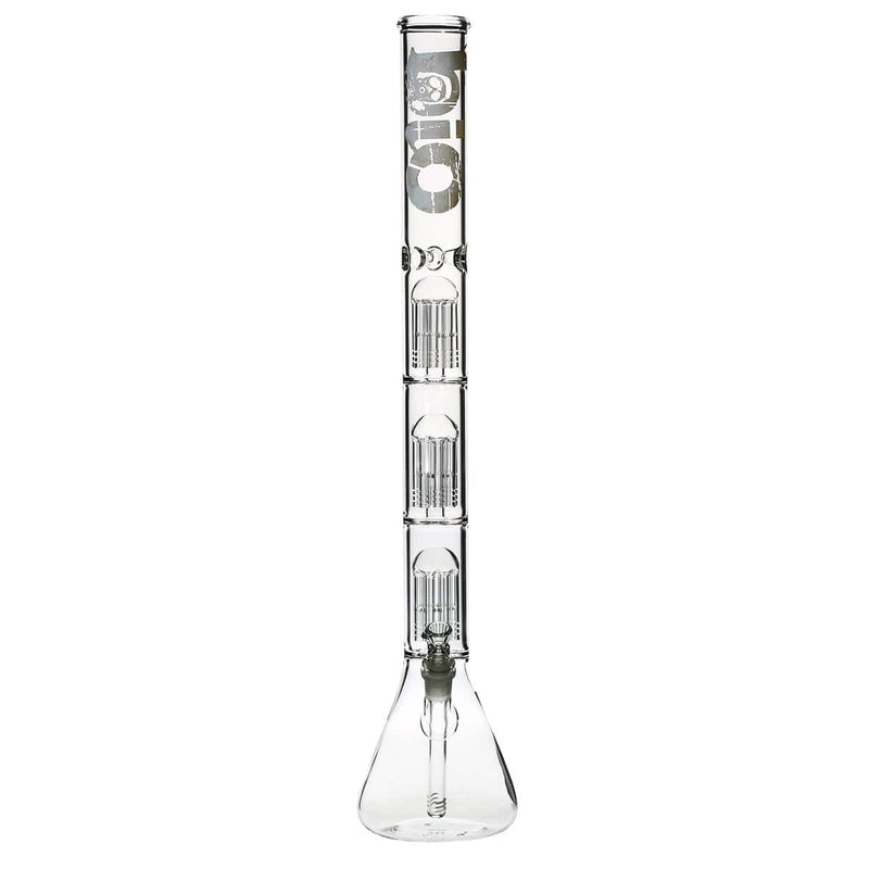 Bio Glass Glass Bong 26" BIO Triple Tree Beaker Water Pipe - White Logo